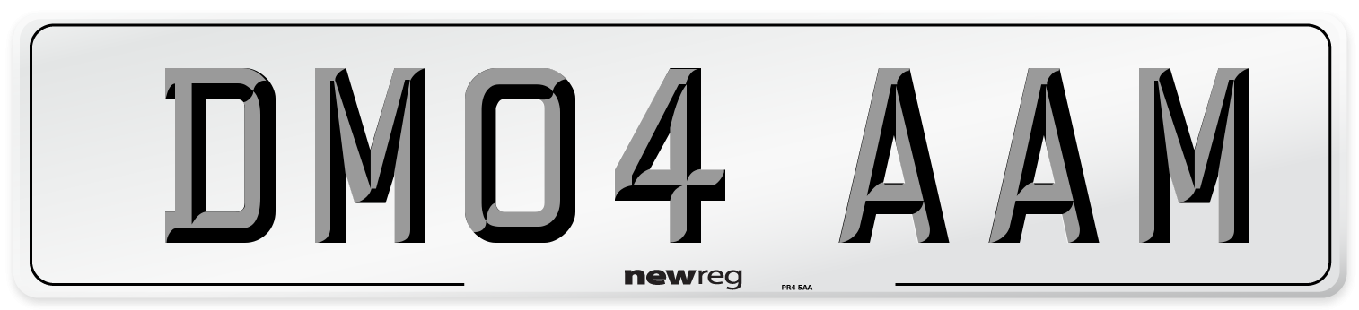 DM04 AAM Number Plate from New Reg
